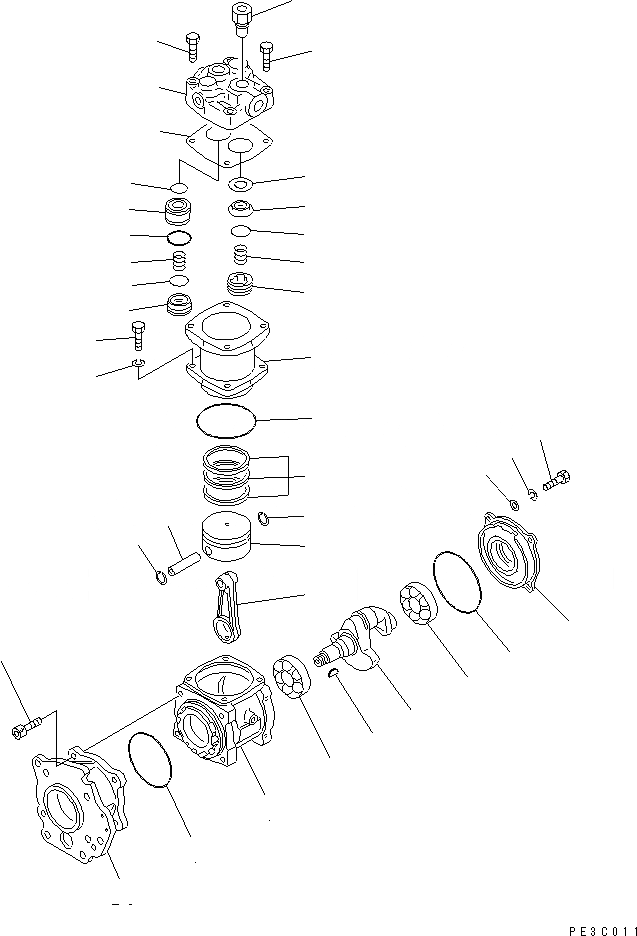 Схема запчастей Komatsu SA6D170-B-1F - КОМПРЕССОР (ВНУТР. ЧАСТИ) АКСЕССУАРЫ