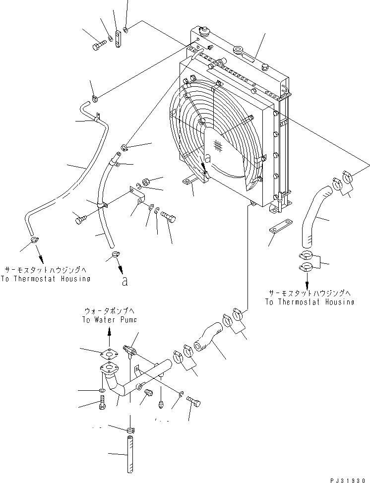 Схема запчастей Komatsu SA6D170-A-1J - СИСТЕМА ТРУБ РАДИАТОРА СИСТЕМА ОХЛАЖДЕНИЯ