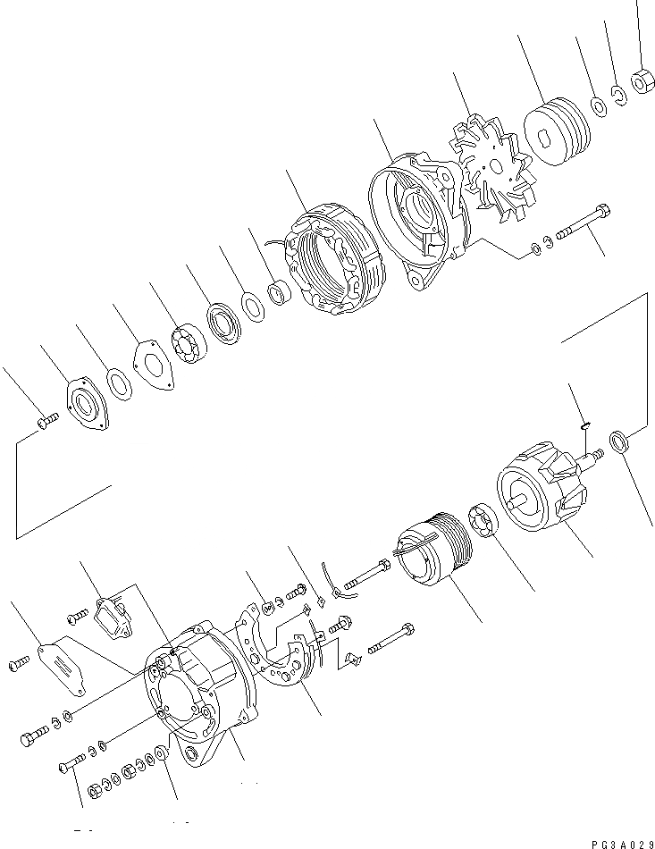 Схема запчастей Komatsu SA6D170-A-1J - ГЕНЕРАТОР (A)(№7-) ЭЛЕКТРИКА