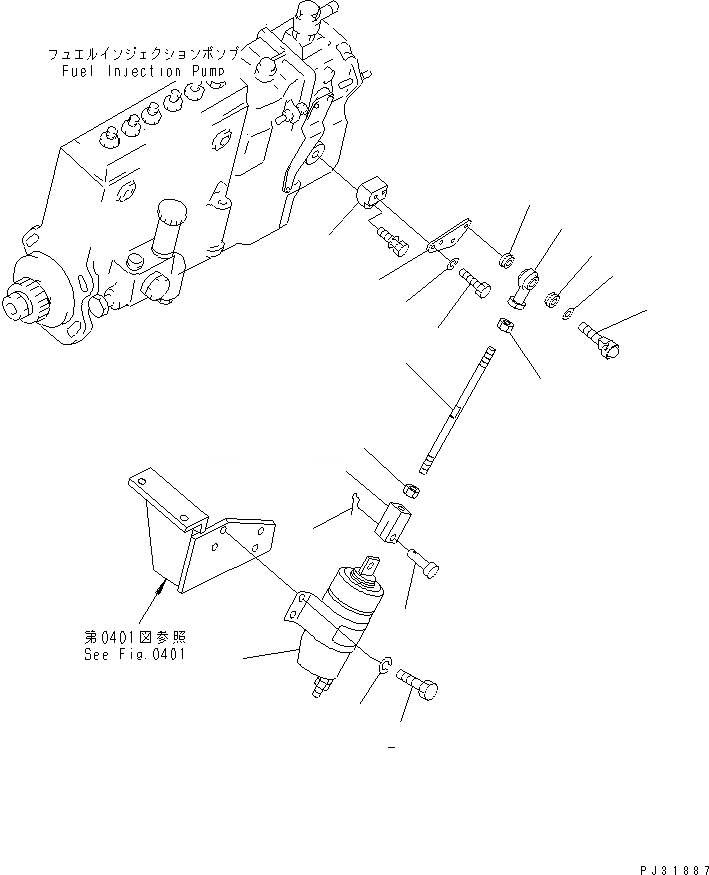 Схема запчастей Komatsu SA6D170-B-1D - СОЛЕНОИД И КРЕПЛЕНИЕ ТОПЛИВН. СИСТЕМА