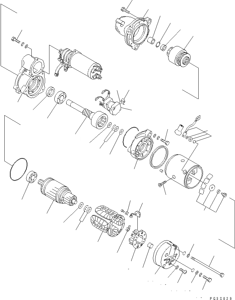 Схема запчастей Komatsu SA6D170-B-1D - СТАРТЕР (7.KW) (/) ЭЛЕКТРИКА