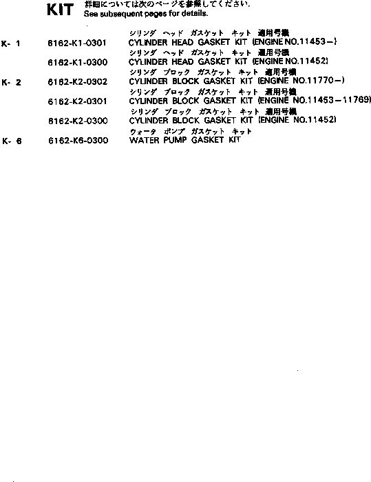 Схема запчастей Komatsu SA6D170-B-1E - КОМПЛЕКТ ПРОКЛАДОК ИНСТРУМЕНТ И РЕМКОМПЛЕКТЫ