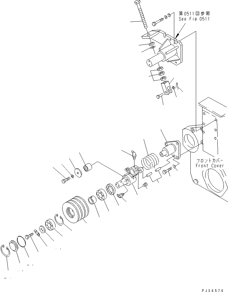 Схема запчастей Komatsu SA6D170-A-1Q - НАТЯЖНОЙ РОЛИК(№-99) СИСТЕМА ОХЛАЖДЕНИЯ