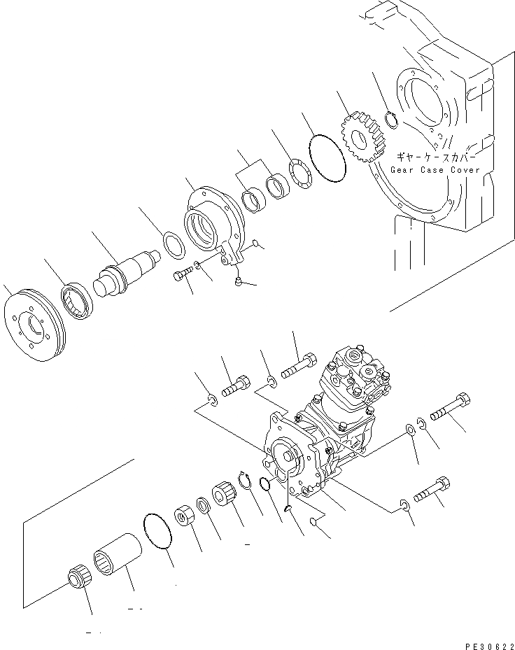 Схема запчастей Komatsu SA6D170-A-1Q - КОМПРЕССОР И КРЕПЛЕНИЕ АКСЕССУАРЫ