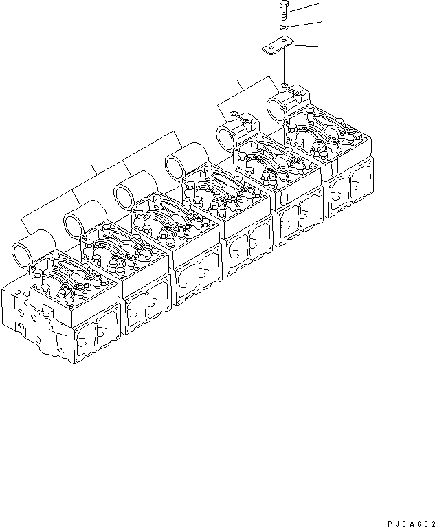 Схема запчастей Komatsu SA6D170E-2C - КОРОМЫСЛО И HOUNING(№9-) ДВИГАТЕЛЬ