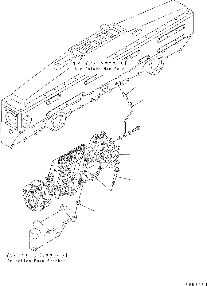 Схема запчастей Komatsu SA6D170E-2C - КРЕПЛЕНИЕ ТОПЛ. НАСОСА(№89-) ДВИГАТЕЛЬ