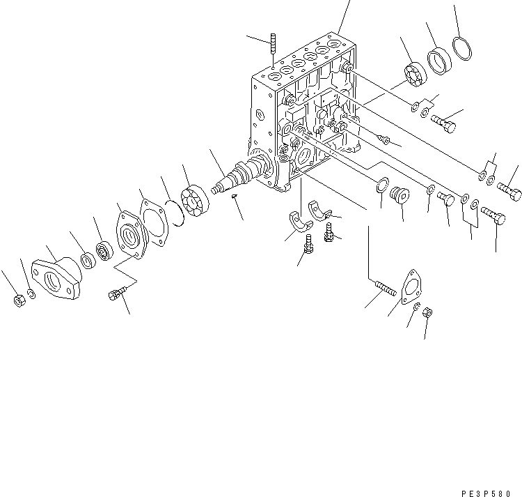 Схема запчастей Komatsu SA6D170-B-1F - ТОПЛ. НАСОС (НАСОС) (/) (ВНУТР. ЧАСТИ)(№7-) ТОПЛИВН. СИСТЕМА