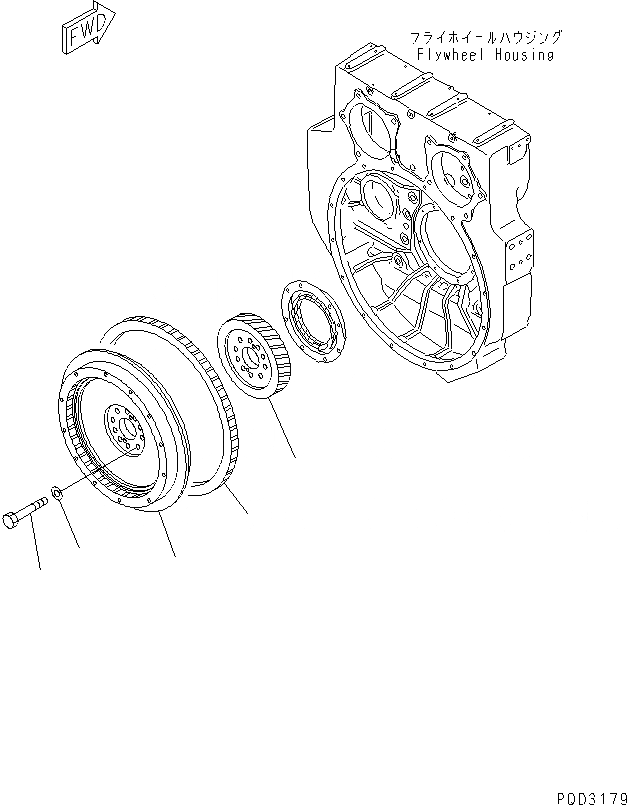 Схема запчастей Komatsu SA6D170E-2E - МАХОВИК(№97-) ДВИГАТЕЛЬ