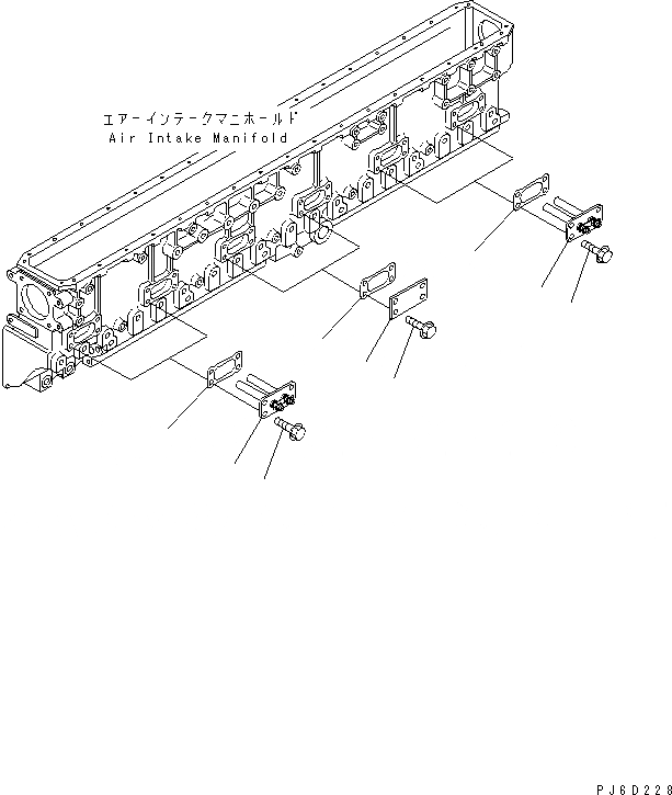 Схема запчастей Komatsu SA6D170E-3A-7 - ВОЗД. ОБОГРЕВАТЕЛЬ. ДВИГАТЕЛЬ