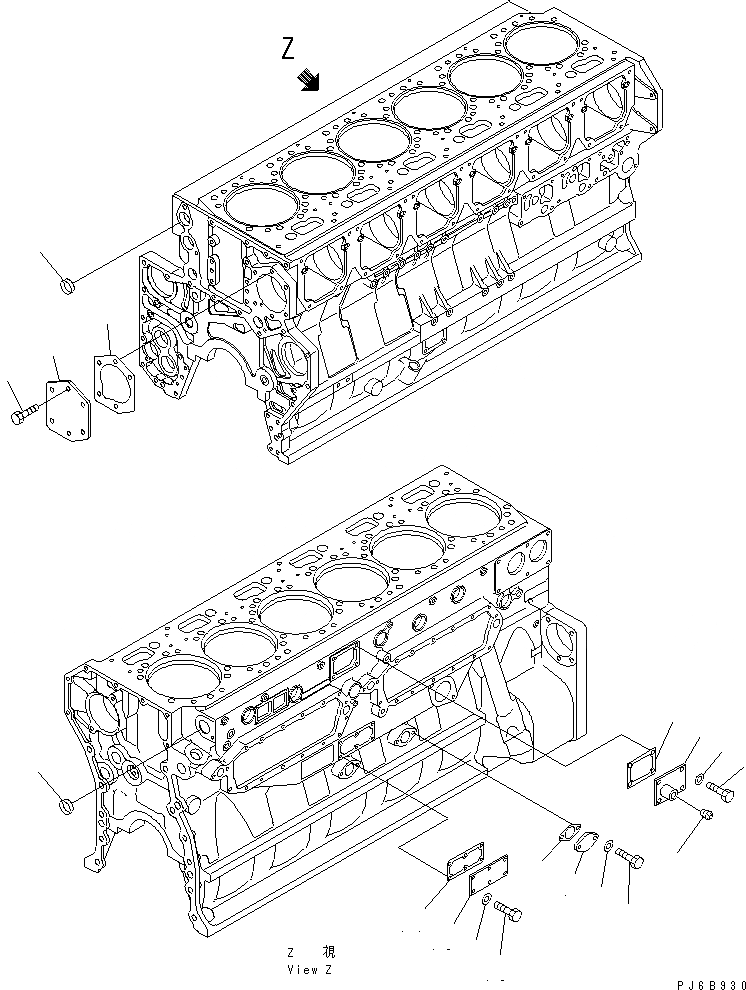 Схема запчастей Komatsu SA6D170E-3A-7 - ЗАГЛУШКА БЛОКА ЦИЛИНДРОВ ДВИГАТЕЛЬ