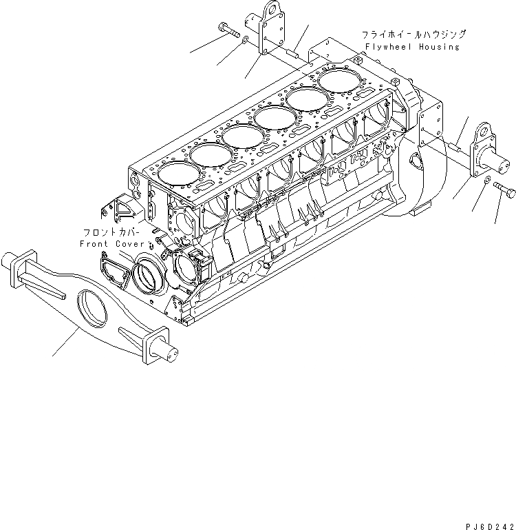 Схема запчастей Komatsu SA6D170E-3A-7 - КРЕПЛЕНИЕ ДВИГАТЕЛЯ ДВИГАТЕЛЬ