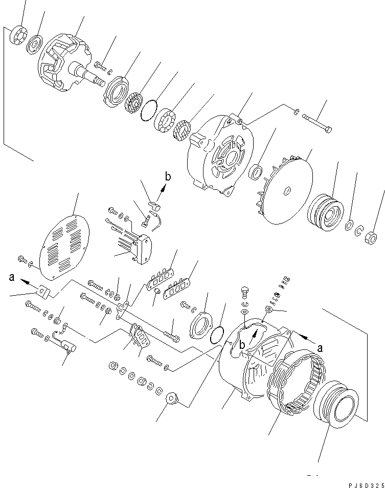 Схема запчастей Komatsu SA6D170E-3A-7 - ГЕНЕРАТОР (7A) (FREON КОМПРЕССОР LESS) (ВНУТР. ЧАСТИ)(№8-) ДВИГАТЕЛЬ