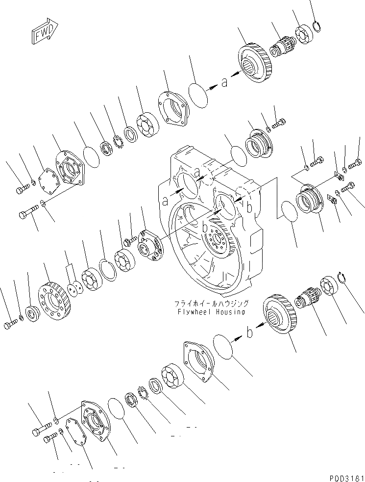 Схема запчастей Komatsu SA6D170E-2C-7 - МЕХ-М ОТБОРА МОЩНОСТИ(№89-) ДВИГАТЕЛЬ