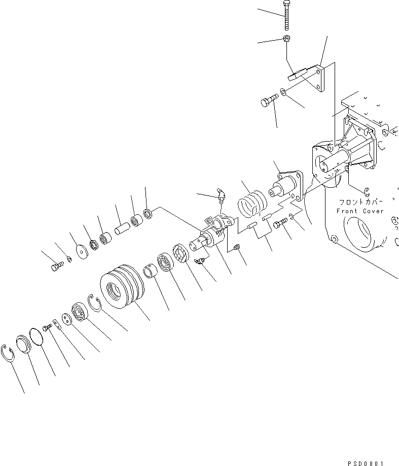 Схема запчастей Komatsu SA6D170E-2C-7 - НАТЯЖНОЙ РОЛИК(№89-) ДВИГАТЕЛЬ