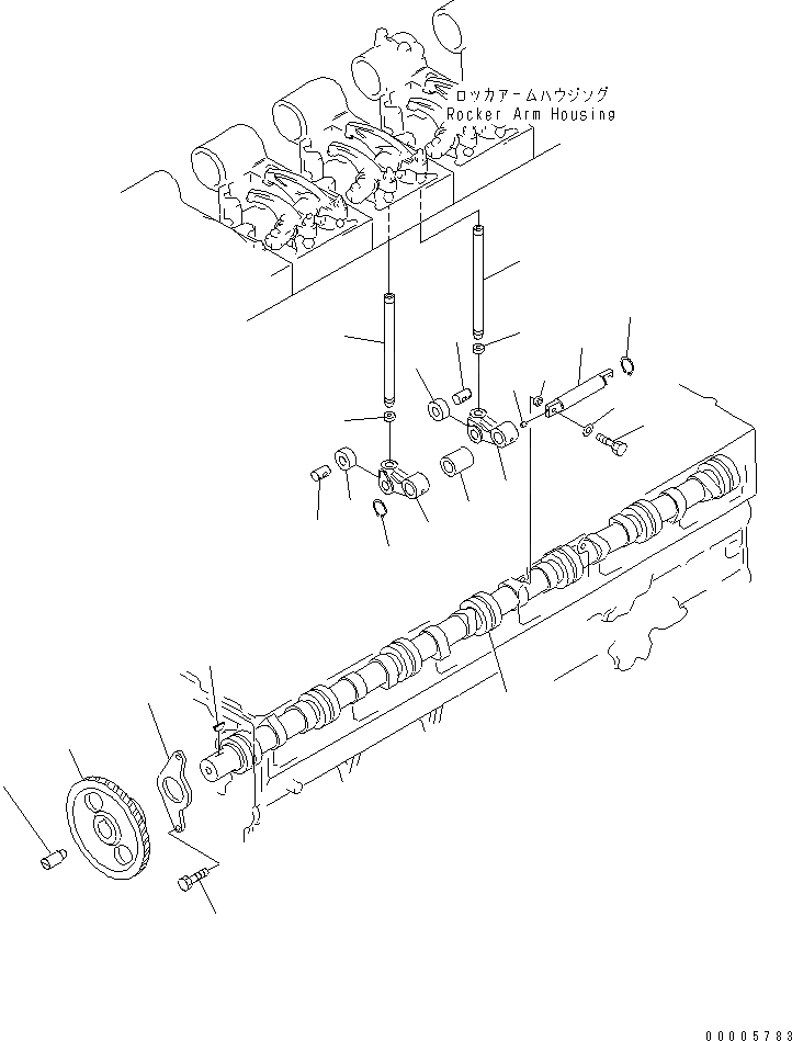 Схема запчастей Komatsu SA6D170-A-1T-7 - РАСПРЕДВАЛ И ТОЛКАТЕЛЬ КЛАПАНА(№7-78) ДВИГАТЕЛЬ