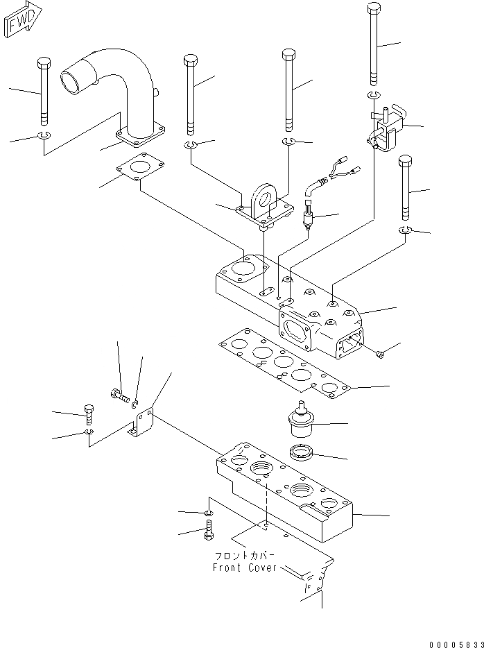 Схема запчастей Komatsu SA6D170-A-1P-7U - ТЕРМОСТАТ И ТЕРМОСТАТ (ULTRA ALTITUDE СПЕЦ-Я.)(№7-) ДВИГАТЕЛЬ