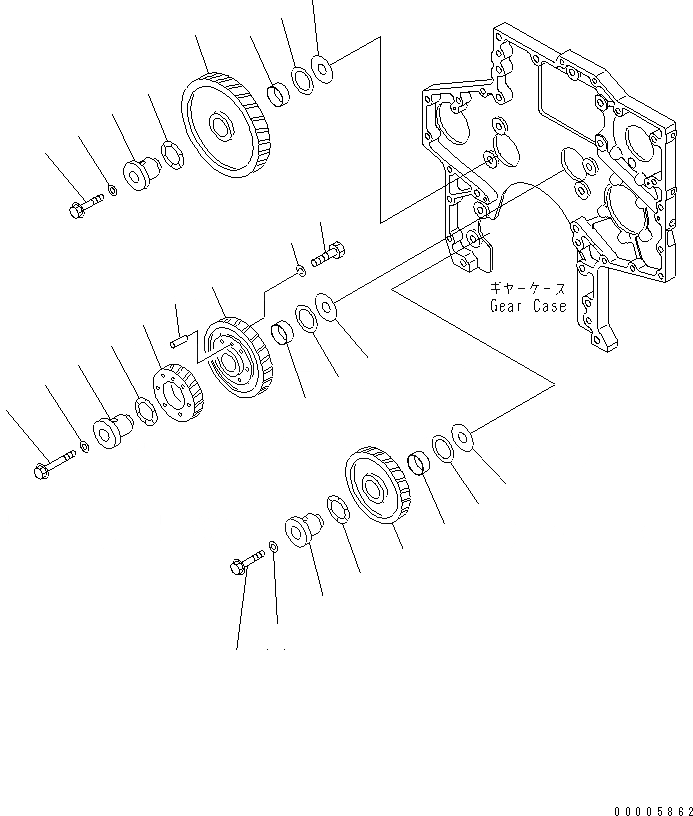 Схема запчастей Komatsu SA6D170-A-1P-7U - ПРОМЕЖУТОЧНАЯ ШЕСТЕРНЯ(№7-) ДВИГАТЕЛЬ