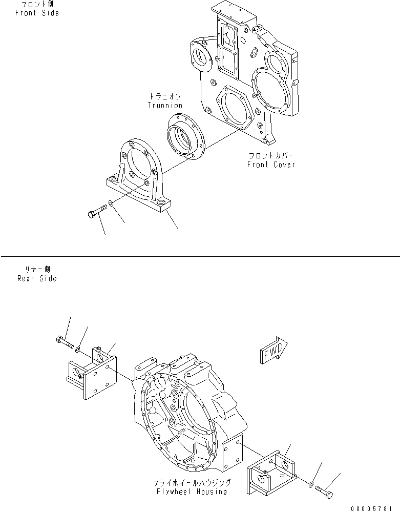 Схема запчастей Komatsu SA6D170-A-1P-7U - КРЕПЛЕНИЕ ДВИГАТЕЛЯ (ДЛЯ HD-)(№7-) ДВИГАТЕЛЬ