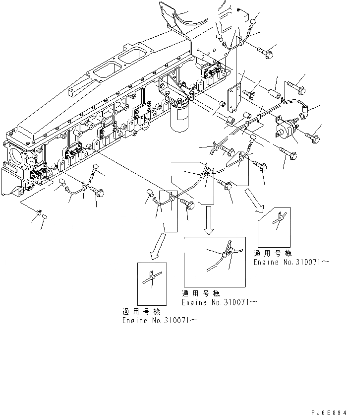 Схема запчастей Komatsu SA6D170E-3A-7 - ВЫКЛЮЧАТЕЛЬ ПОДОГРЕВАТЕЛЯ(№-) ДВИГАТЕЛЬ