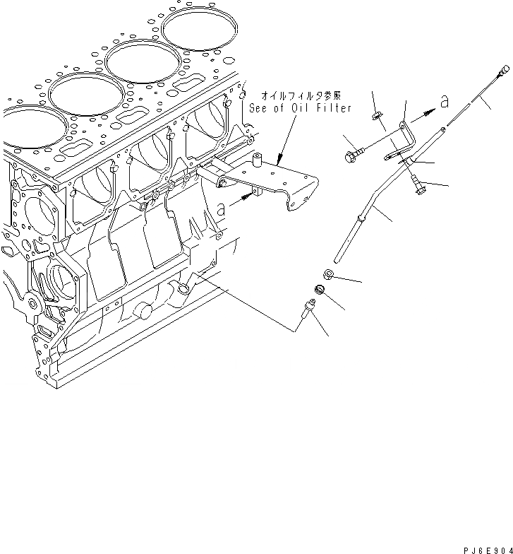 Схема запчастей Komatsu SA6D170E-3A-7 - МАСЛ. ЩУП(№-) ДВИГАТЕЛЬ