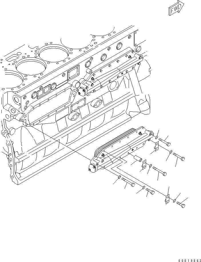 Схема запчастей Komatsu SA6D170E-3A-7 - МАСЛООХЛАДИТЕЛЬ КРЕПЛЕНИЕ(№8-) ДВИГАТЕЛЬ