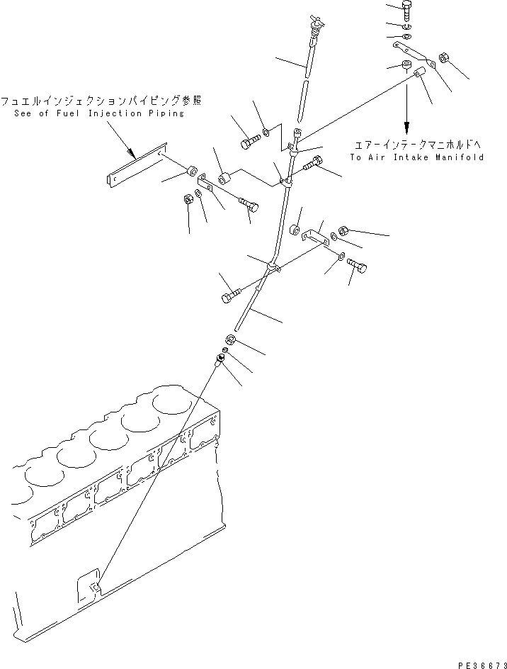 Схема запчастей Komatsu SA6D170E-2B-7 - МАСЛ. ЩУП(№7-) ДВИГАТЕЛЬ