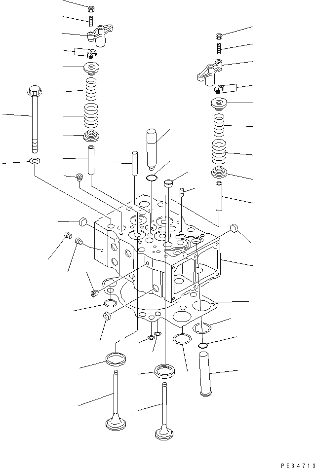 Схема запчастей Komatsu SA6D170E-2A-7 - ГОЛОВКА ЦИЛИНДРОВ(№7-) ДВИГАТЕЛЬ