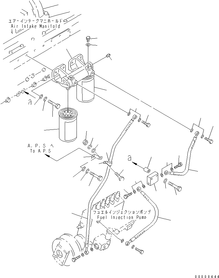 Схема запчастей Komatsu SA6D170-B-1F-7 - ТОПЛИВН. ФИЛЬТР. И ТОПЛИВОПРОВОД.(№7-7) ДВИГАТЕЛЬ