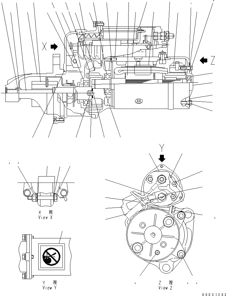 Схема запчастей Komatsu SA6D170-B-1F-7 - СТАРТЕР (7.KW) (ВНУТР. ЧАСТИ)(№-) ДВИГАТЕЛЬ