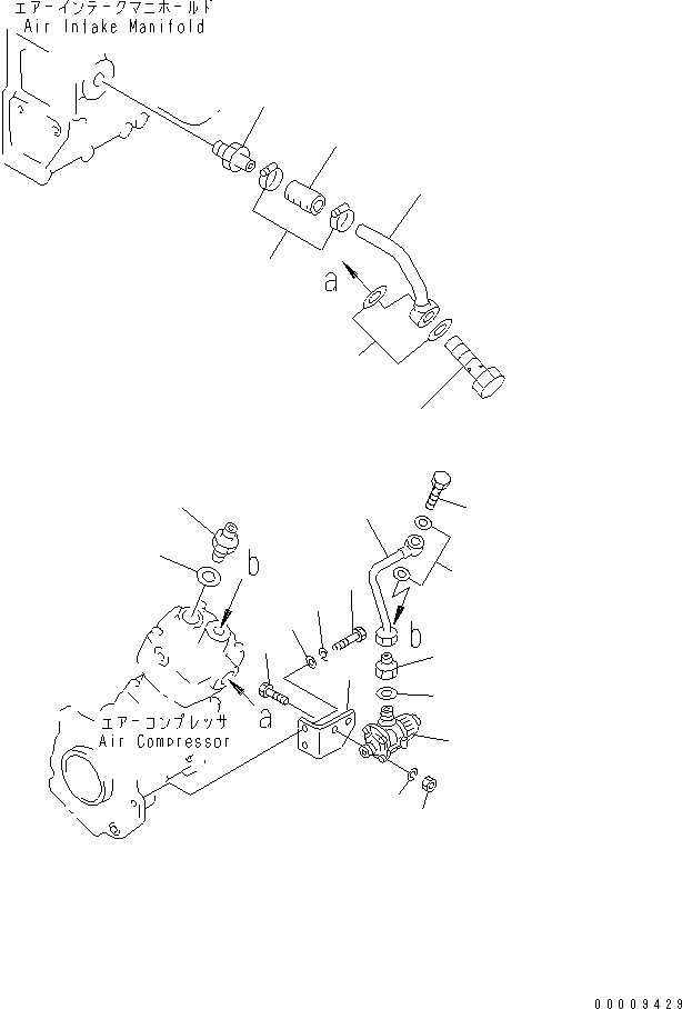 Схема запчастей Komatsu SA6D170-B-1F-7 - ЛИНИЯ КОМПРЕССОРА (/) (ВОЗД. ЛИНИЯ)(№7-) ДВИГАТЕЛЬ