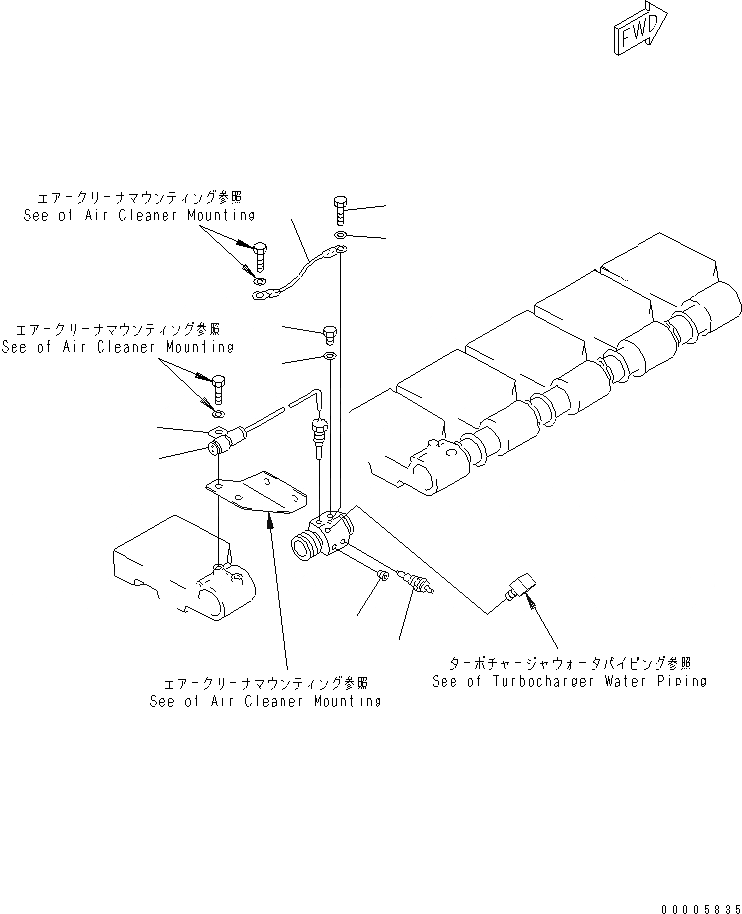 Схема запчастей Komatsu SA6D170-B-1F-7S - ТЕРМОСТАТ И ДАТЧИК(№7-) ДВИГАТЕЛЬ