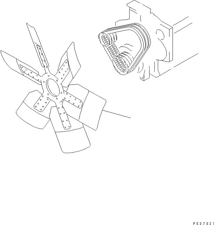 Схема запчастей Komatsu SA6D170-B-1F-7S - ВЕНТИЛЯТОР ОХЛАЖДЕНИЯ (ВСАСЫВ. ТИП)(№7-) ДВИГАТЕЛЬ