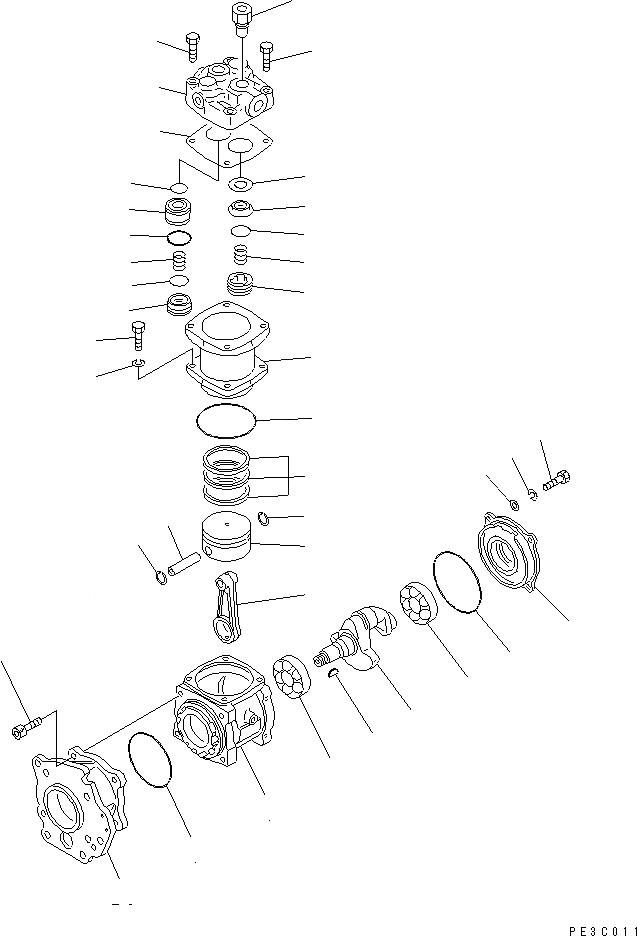 Схема запчастей Komatsu SA6D170-B-1F-7S - КОМПРЕССОР (ВНУТР. ЧАСТИ)(№7-) ДВИГАТЕЛЬ