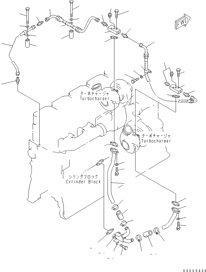 Схема запчастей Komatsu SA6D170-A-1Q-7 - ЛИНИЯ СМАЗКИ ТУРБОНАГНЕТАТЕЛЯ(№7-89) ДВИГАТЕЛЬ