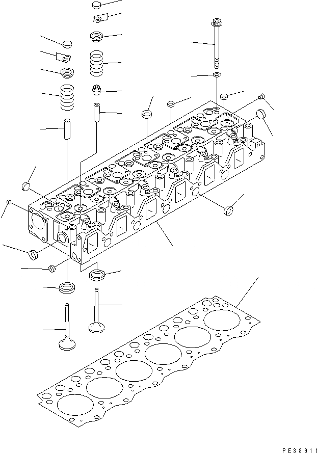 Схема запчастей Komatsu SA6D95L-1J - ГОЛОВКА ЦИЛИНДРОВ ДВИГАТЕЛЬ