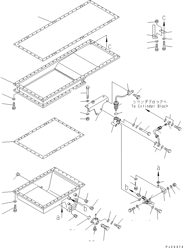 Схема запчастей Komatsu SA8V170-1A - МАСЛЯНЫЙ ПОДДОН(№-) БЛОК ЦИЛИНДРОВ