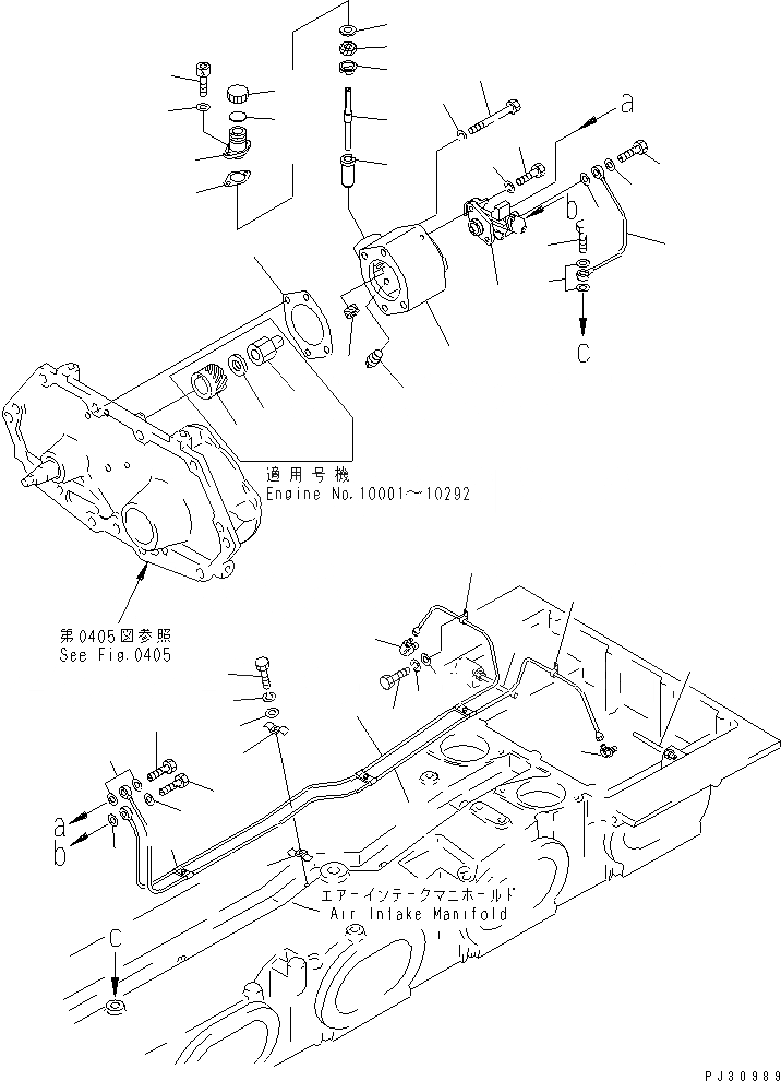 Схема запчастей Komatsu SA8V170-1A - МЕХАНИЧЕСКИЙ НАСОС И ТРУБЫ СИСТЕМА СМАЗКИ МАСЛ. СИСТЕМА