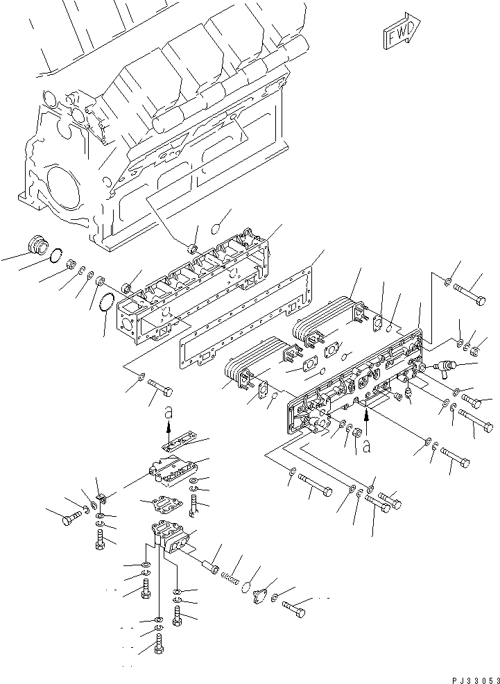 Схема запчастей Komatsu SA8V170-1A - СИСТЕМА СМАЗКИ МАСЛООХЛАДИТЕЛЬ СИСТЕМА СМАЗКИ МАСЛ. СИСТЕМА