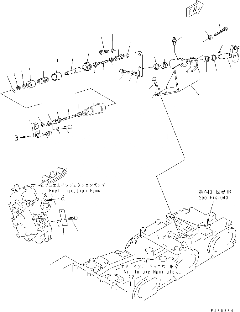 Схема запчастей Komatsu SA8V170-1A - МЕХАНИЗМ УПРАВЛ-Я ПОДАЧЕЙ ТОПЛИВА ТОПЛИВН. СИСТЕМА