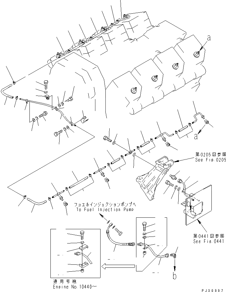 Схема запчастей Komatsu SA8V170-1A - ВОЗВРАТ ТОПЛИВА ТРУБЫ ТОПЛИВН. СИСТЕМА