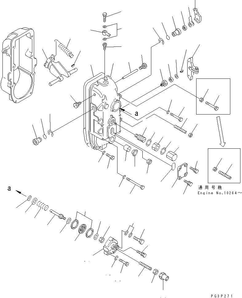 Схема запчастей Komatsu SA8V170-1A - ТОПЛ. НАСОС (РЕГУЛЯТОР) (/)(№-) ТОПЛИВН. СИСТЕМА