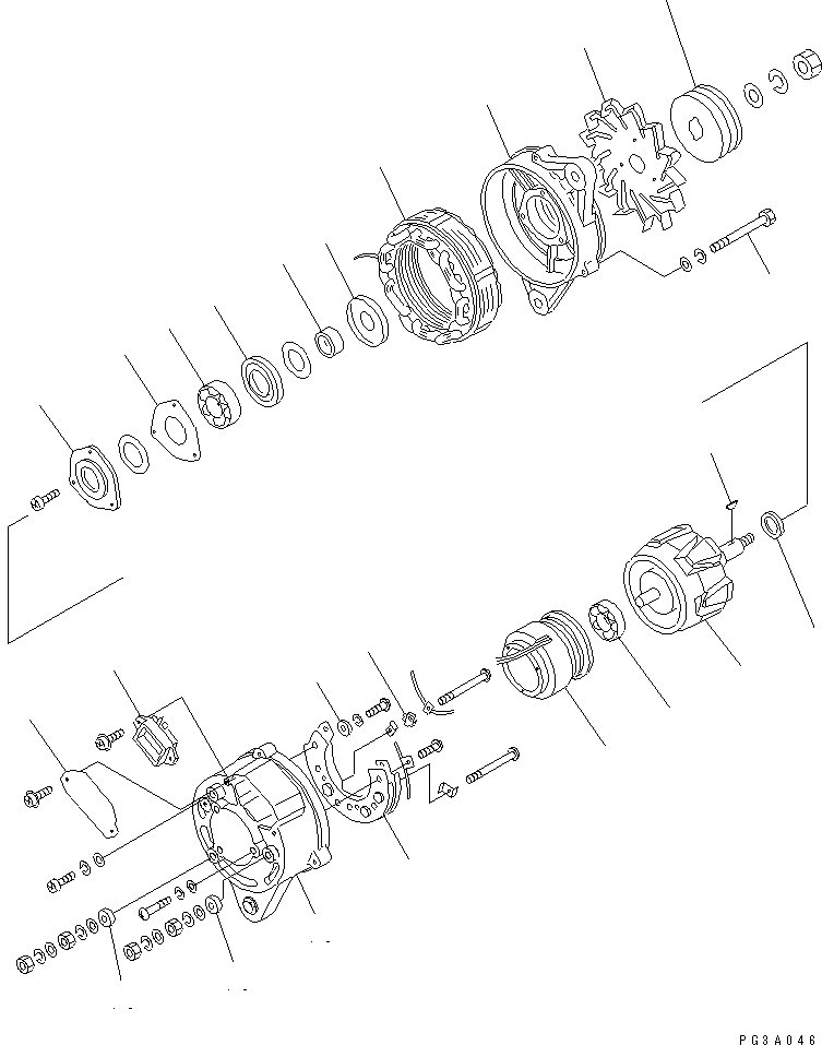 Схема запчастей Komatsu SA8V170-1A - ГЕНЕРАТОР (A) (БЕЗ СТАЛЬНАЯ КАБИНА)(№-) ЭЛЕКТРИКА