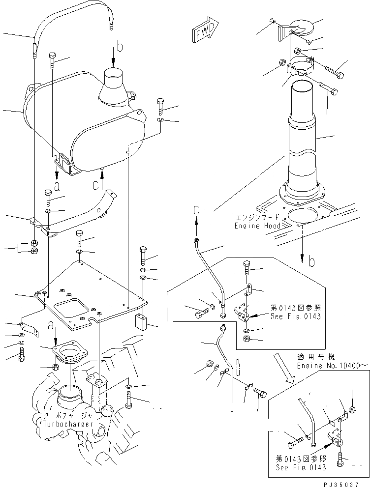 Схема запчастей Komatsu SA8V170-1A - ГЛУШИТЕЛЬ(№9-) ГОЛОВКА ЦИЛИНДРОВ