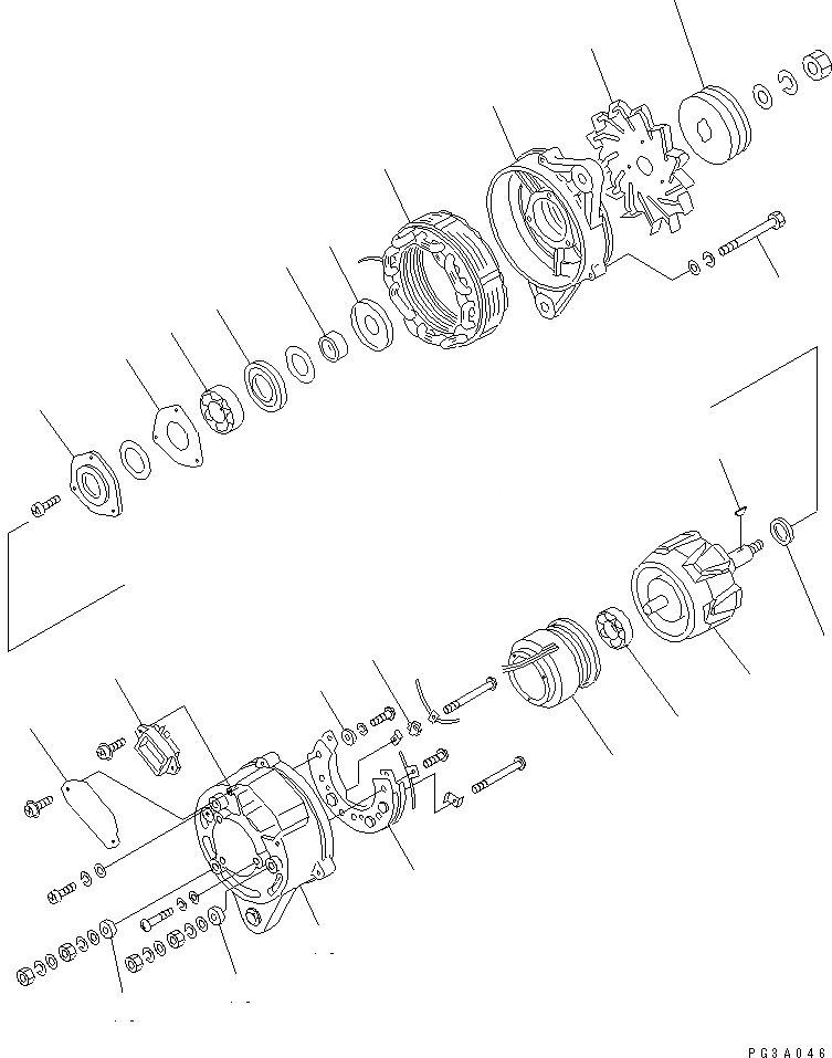 Схема запчастей Komatsu SA8V170-1A - ГЕНЕРАТОР (A) (БЕЗ СТАЛЬНАЯ КАБИНА)(№-) ЭЛЕКТРИКА