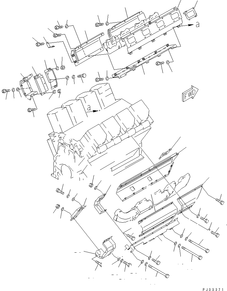 Схема запчастей Komatsu SA8V170-1C - ВЫПУСКНОЙ КОЛЛЕКТОР КРЫШКА(/) ГОЛОВКА ЦИЛИНДРОВ