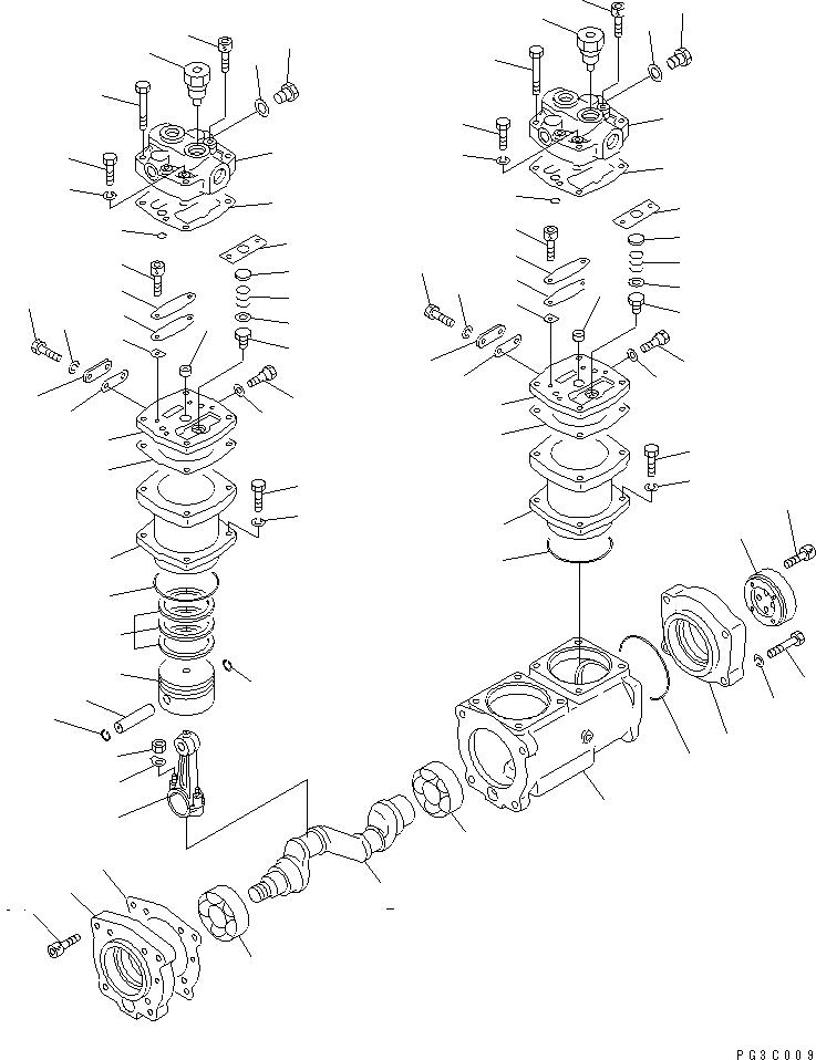 Схема запчастей Komatsu SA8V170-1C - КОМПРЕССОР(№-9) АКСЕССУАРЫ