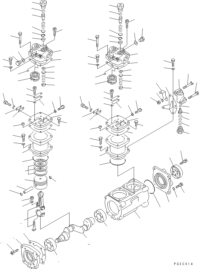 Схема запчастей Komatsu SA8V170-1C - КОМПРЕССОР(№9-) АКСЕССУАРЫ