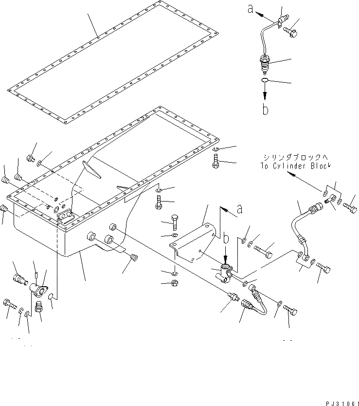 Схема запчастей Komatsu SA8V170-1C - МАСЛЯНЫЙ ПОДДОН(№-) БЛОК ЦИЛИНДРОВ