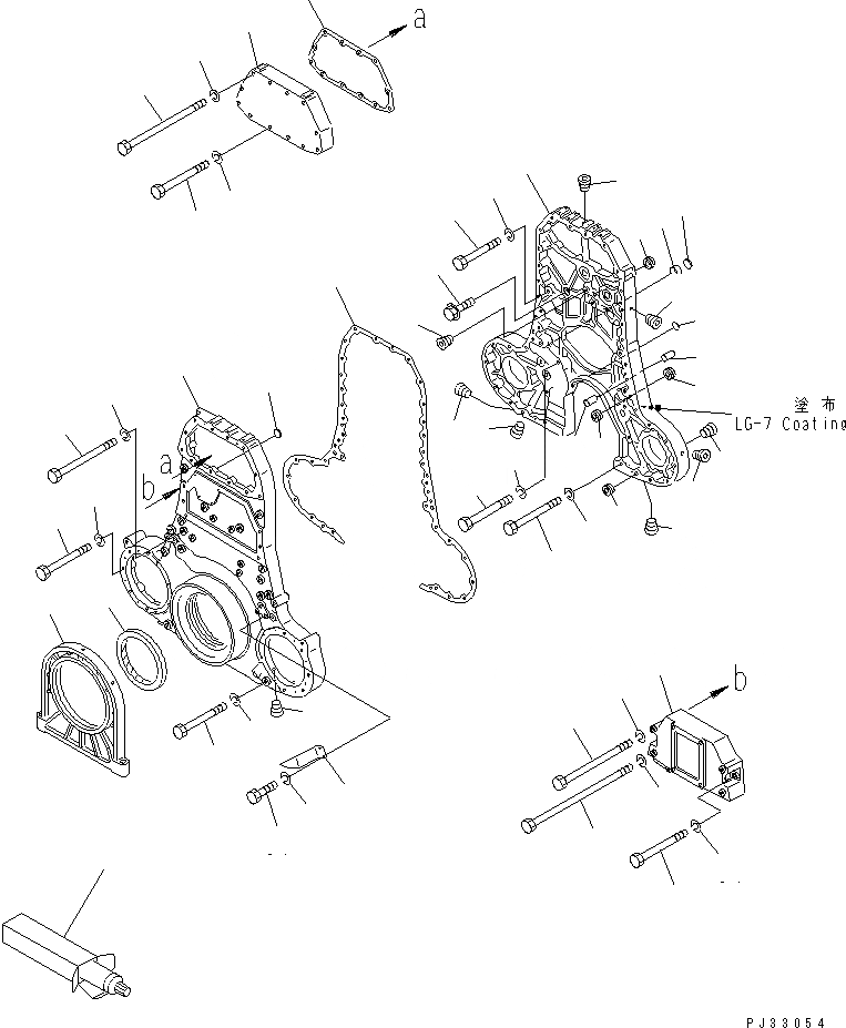 Схема запчастей Komatsu SA8V170-1B - КОРПУС ШЕСТЕРЕНН. ПЕРЕДАЧИ И COVER(№-) БЛОК ЦИЛИНДРОВ