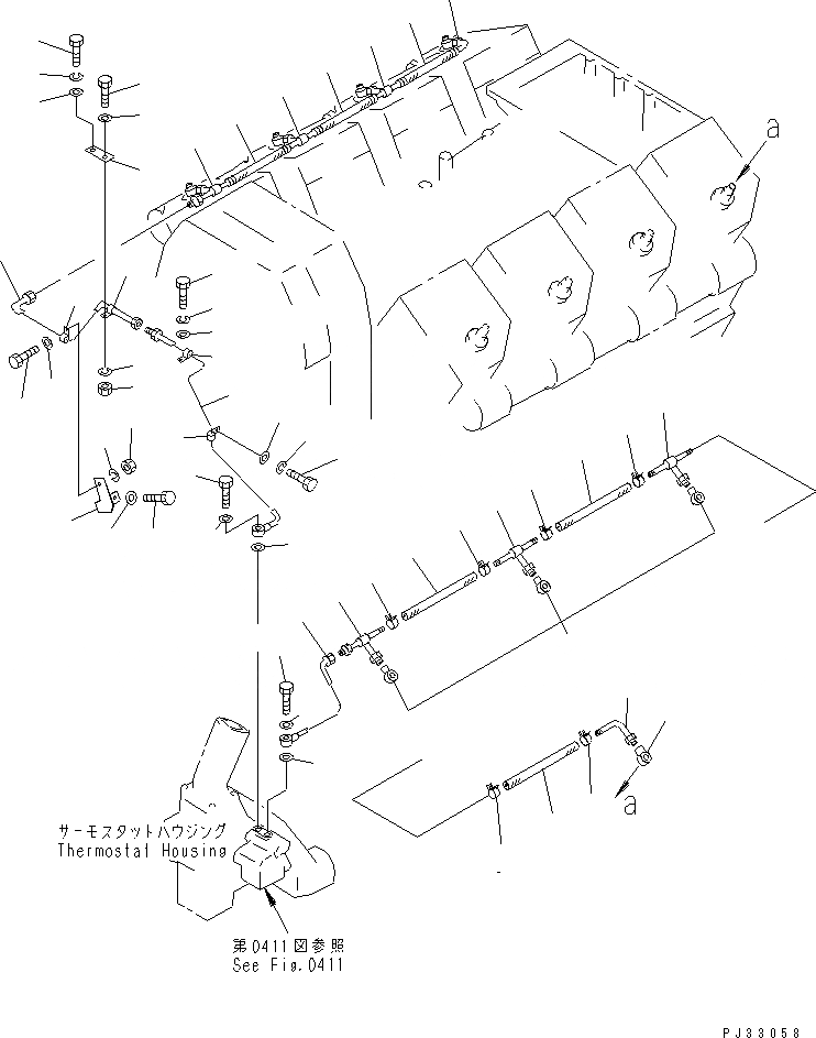 Схема запчастей Komatsu SA8V170-1B - ВОЗВРАТ ТОПЛИВА ТРУБЫ(№8-) ТОПЛИВН. СИСТЕМА